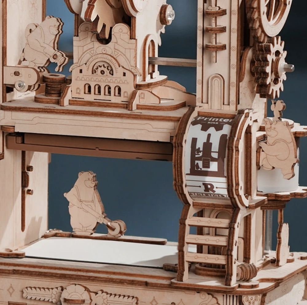 Robotime 3D medinis mechaninis konstruktorius Klasikinis spausdinimo presas