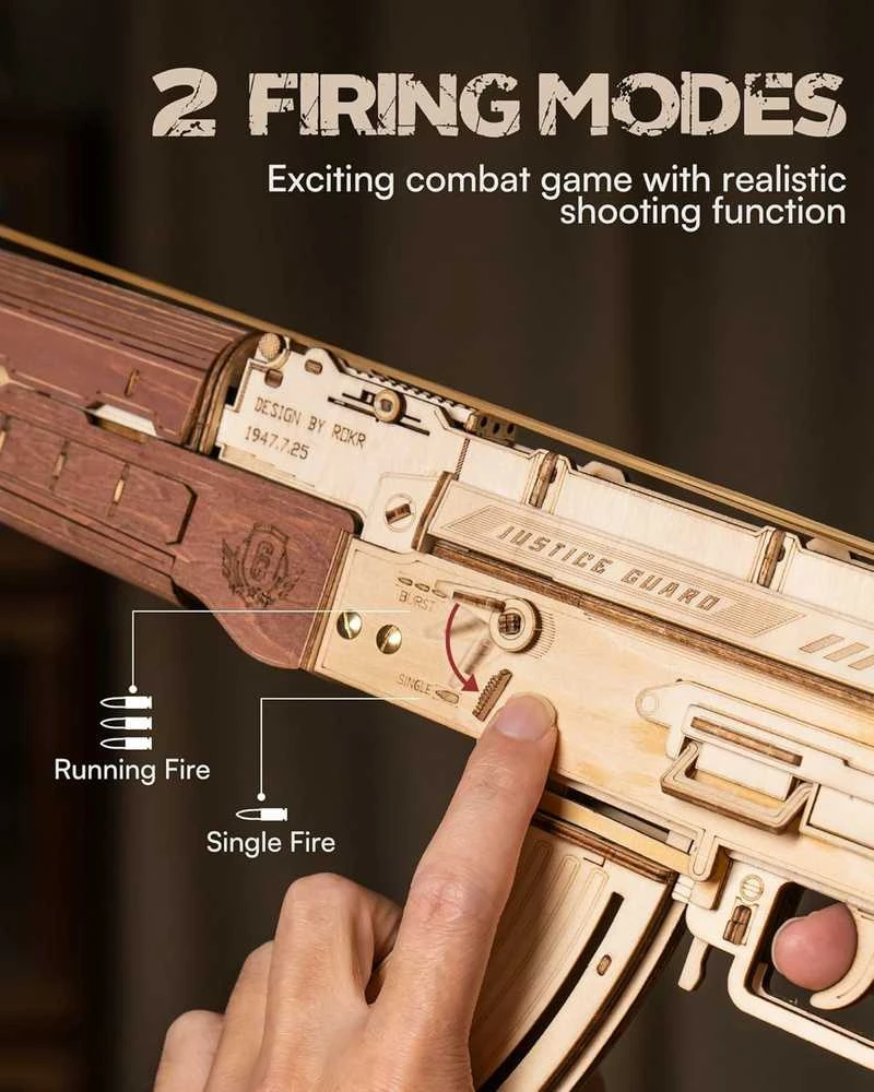 Robotime 3D medinis mechaninis konstruktorius GINKLAS AK-47