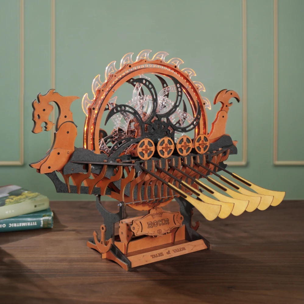 Robotime 3D medinis mechaninis konstruktorius Viking Dragon Ship