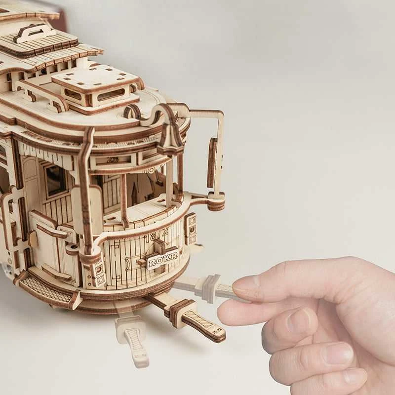 Robotime 3D medinis mechaninis konstruktorius MIESTO TRAMVAJUS