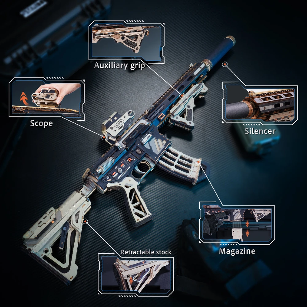 Robotime 3D medinis mechaninis konstruktorius M416 Carbine