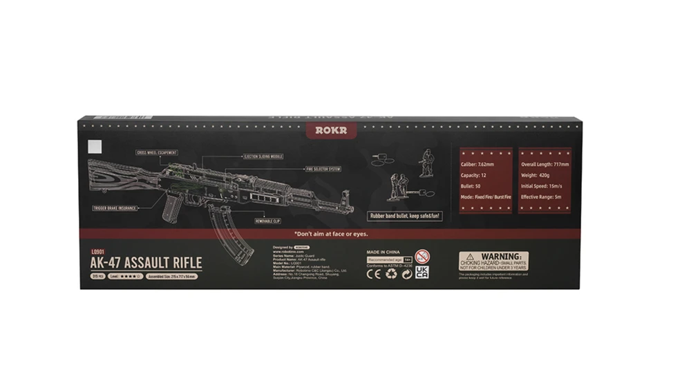 Robotime 3D medinis mechaninis konstruktorius GINKLAS AK-47