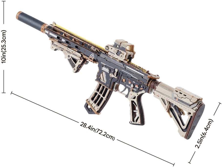 Robotime 3D medinis mechaninis konstruktorius M416 Carbine