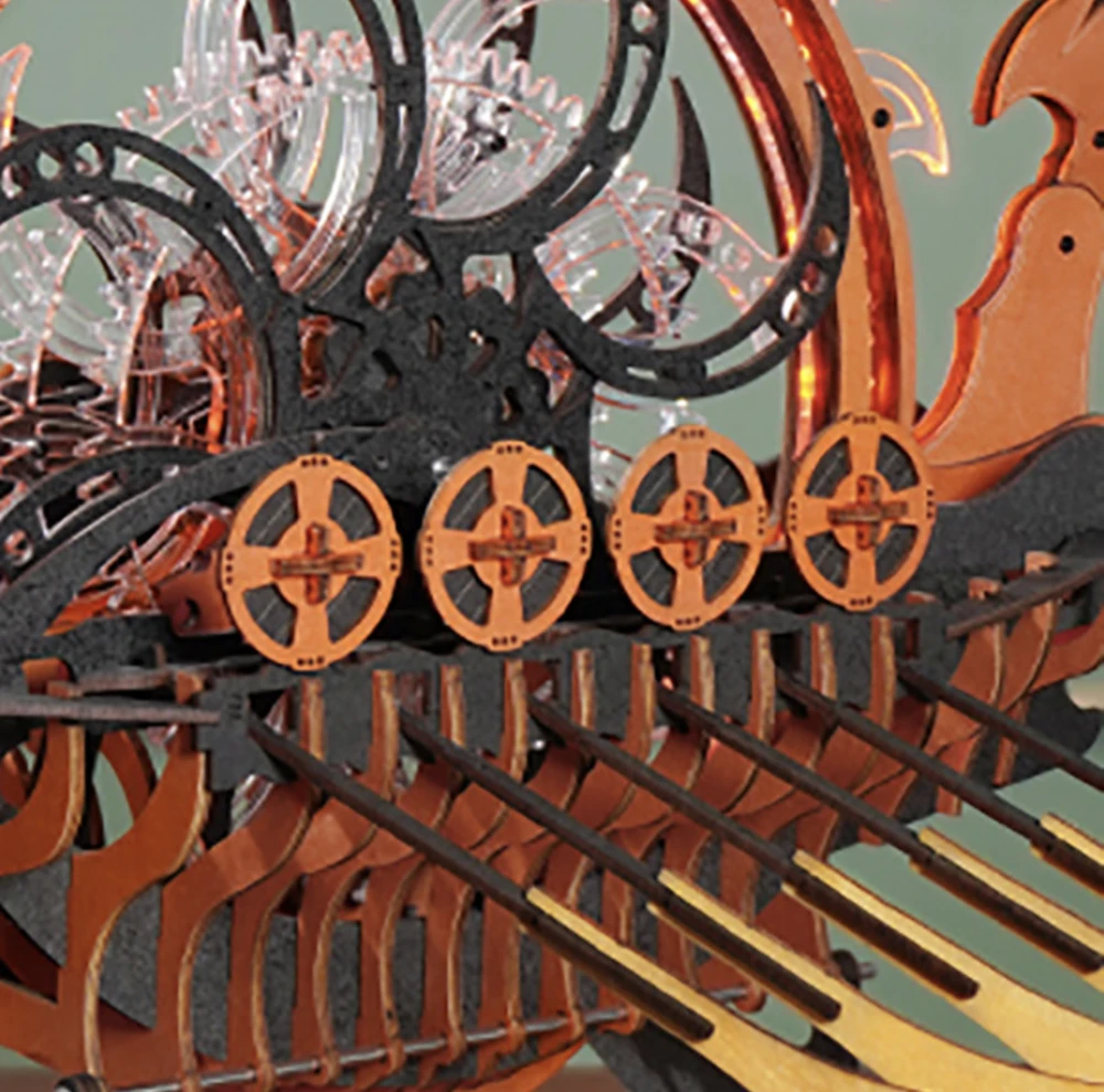 Robotime 3D medinis mechaninis konstruktorius Viking Dragon Ship