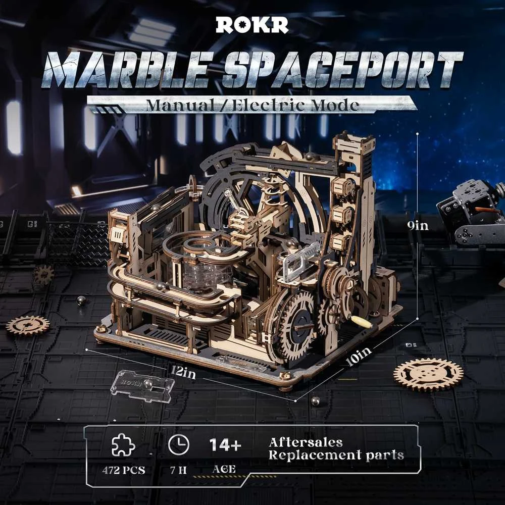 Robotime 3D medinis mechaninis konstruktorius MARBLE SPACEPORT