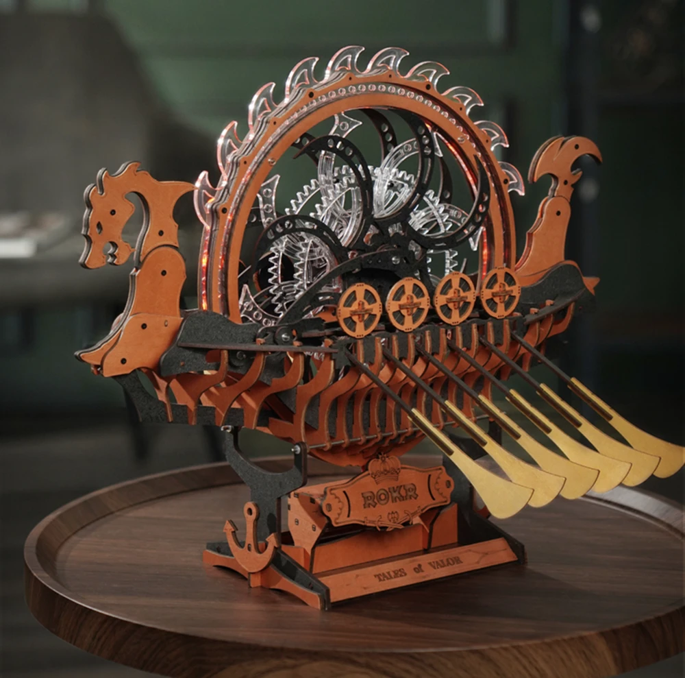 Robotime 3D medinis mechaninis konstruktorius Viking Dragon Ship