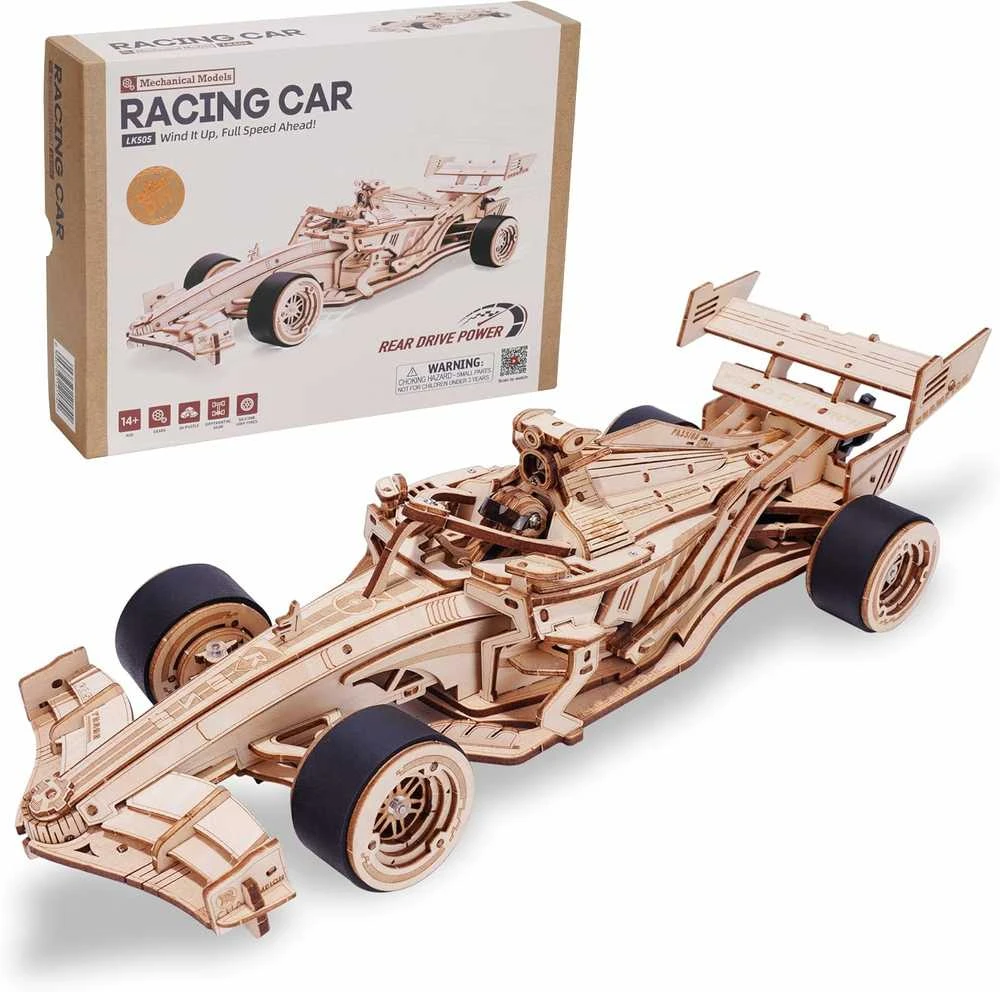 Robotime 3D medinis mechaninis konstruktorius Racing Car