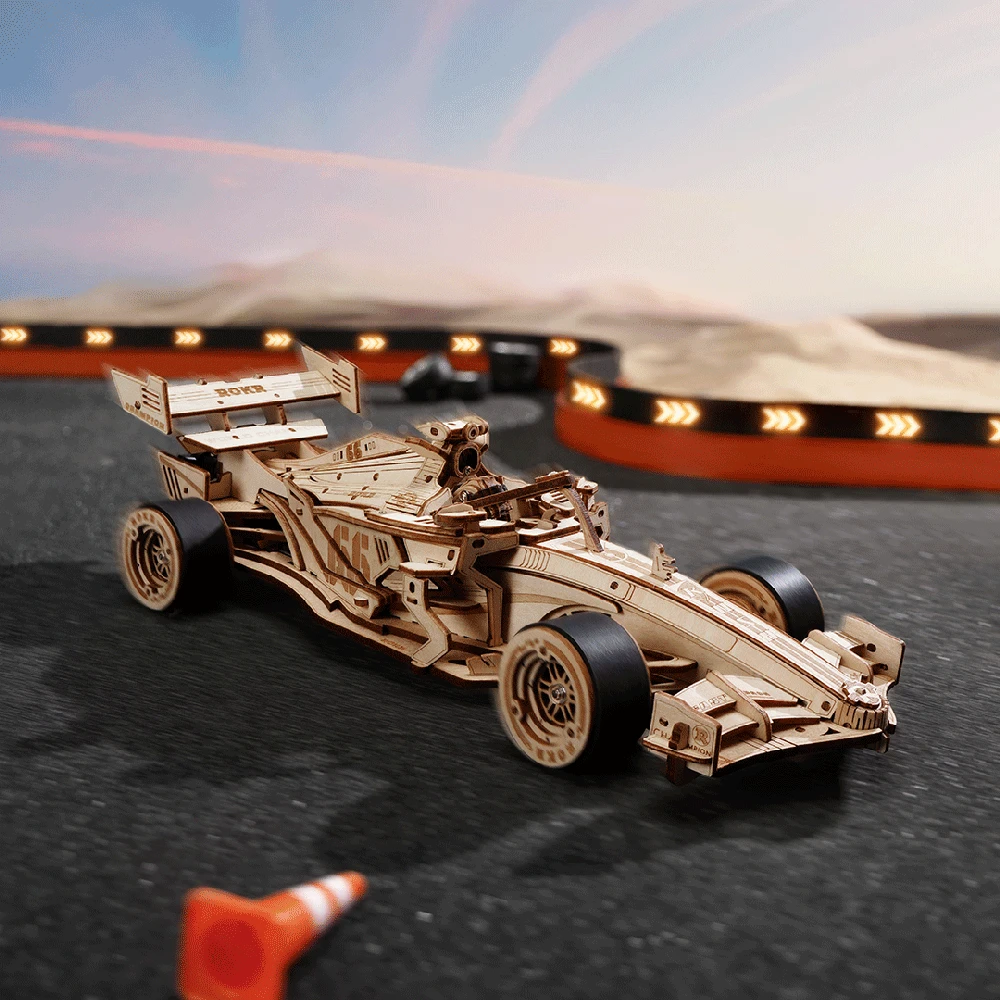 Robotime 3D medinis mechaninis konstruktorius Racing Car