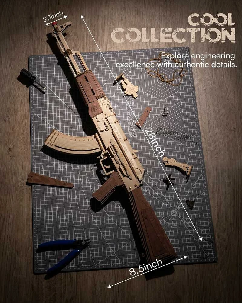 Robotime 3D medinis mechaninis konstruktorius GINKLAS AK-47