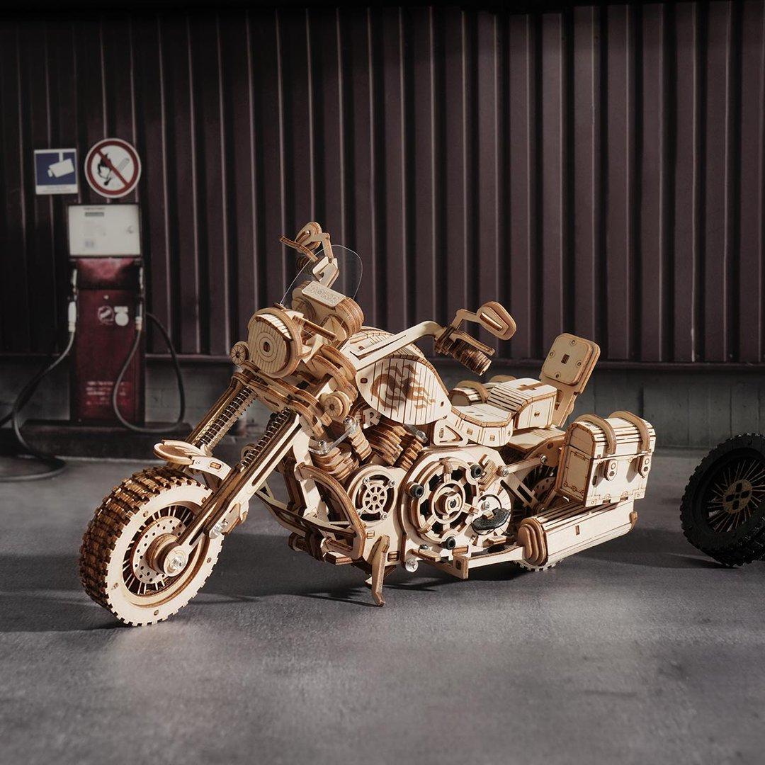 Robotime 3D medinis mechaninis konstruktorius MOTOCIKLAS