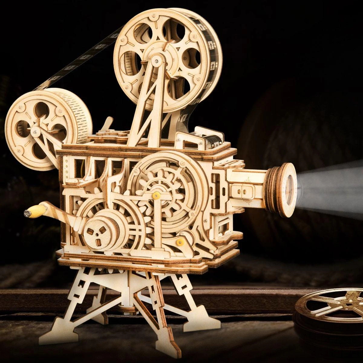 Robotime 3D medinis mechaninis konstruktorius KINO PROJEKTORIUS „Vitascope“