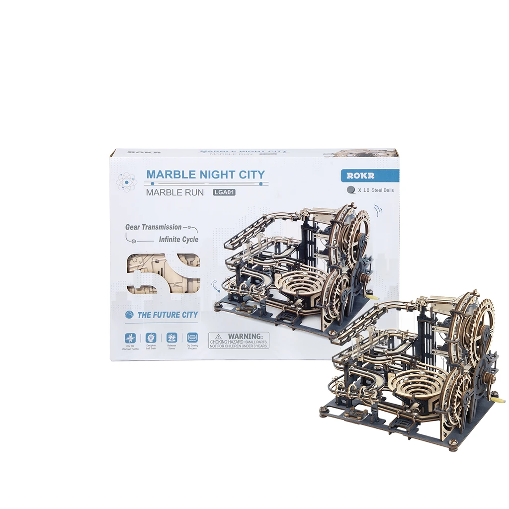 Robotime 3D medinis mechaninis konstruktorius Naktinis miestas