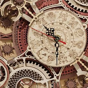 Robotime 3D medinis mechaninis konstruktorius SIENINIS LAIKRODIS