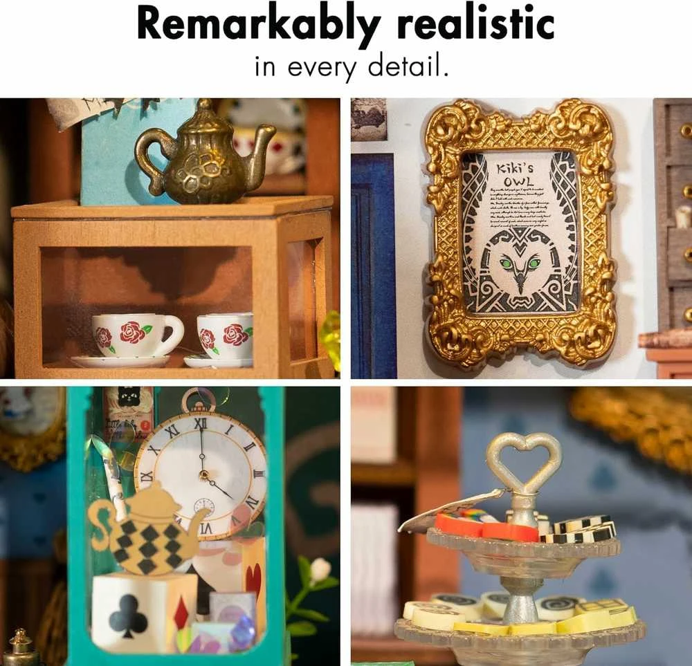 Robotime Mini namas 3D konstruktorius Alice's Tea Store
