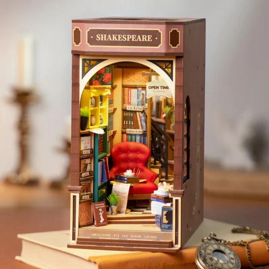 Robotime Mini namas 3D konstruktorius BOOKSTORE
