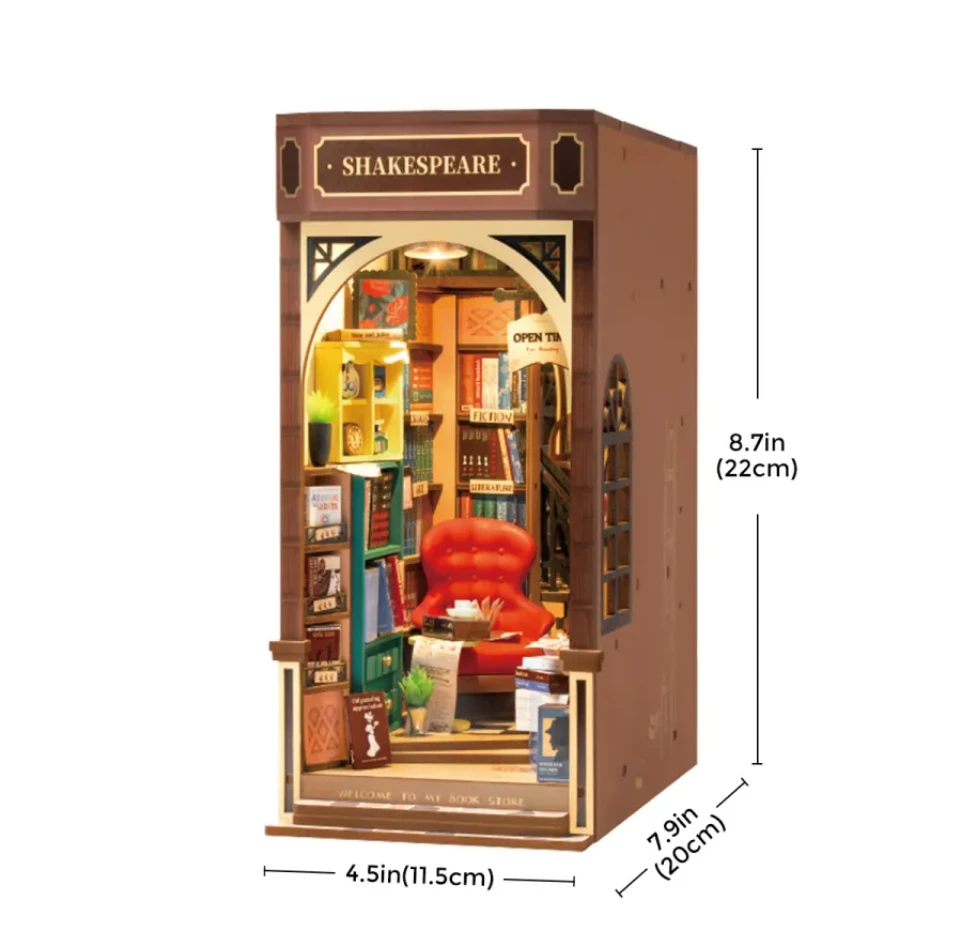 Robotime Mini namas 3D konstruktorius BOOKSTORE