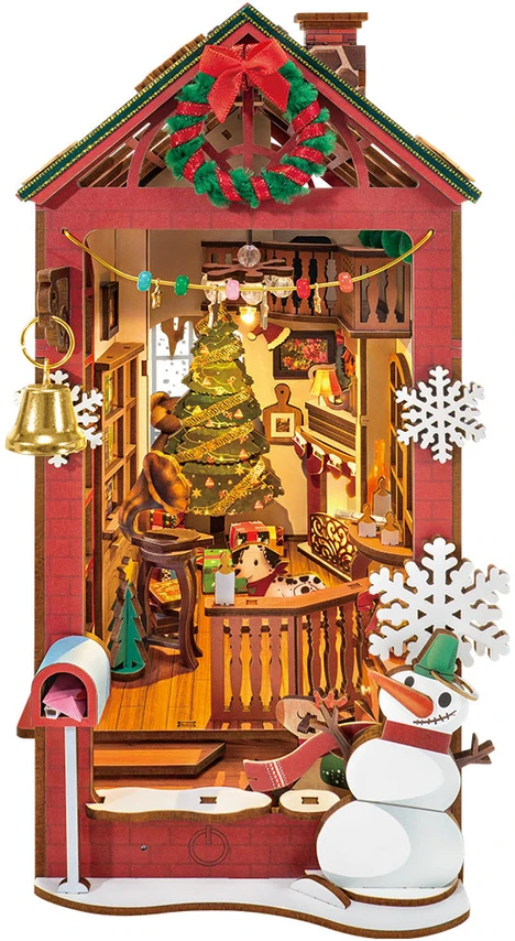 Robotime Mini namas 3D konstruktorius Christmas Indoor Scene