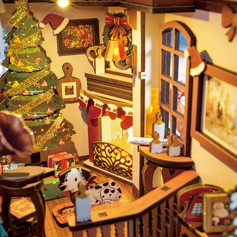 Robotime Mini namas 3D konstruktorius Christmas Indoor Scene