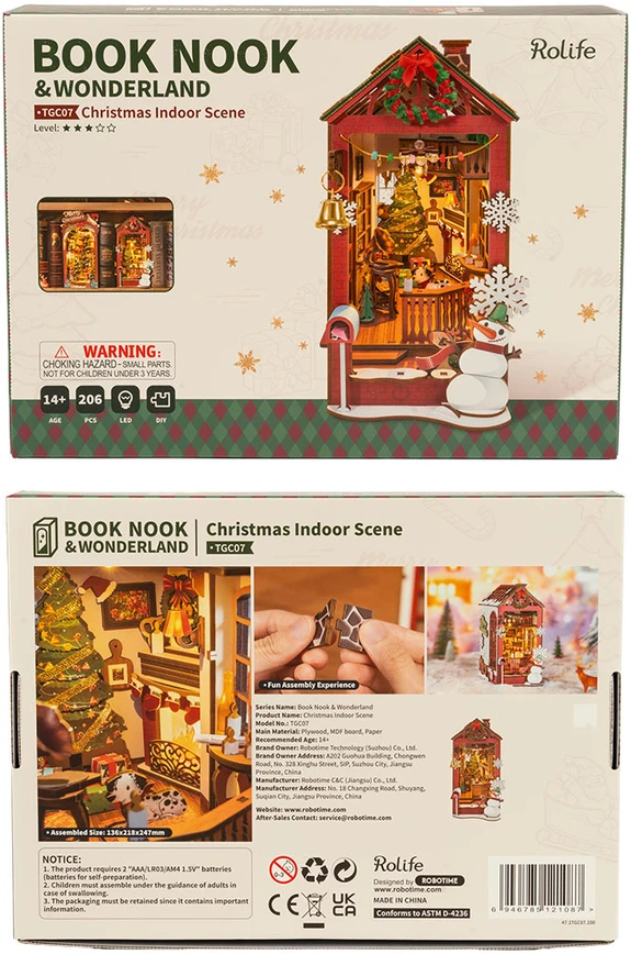 Robotime Mini namas 3D konstruktorius Christmas Indoor Scene