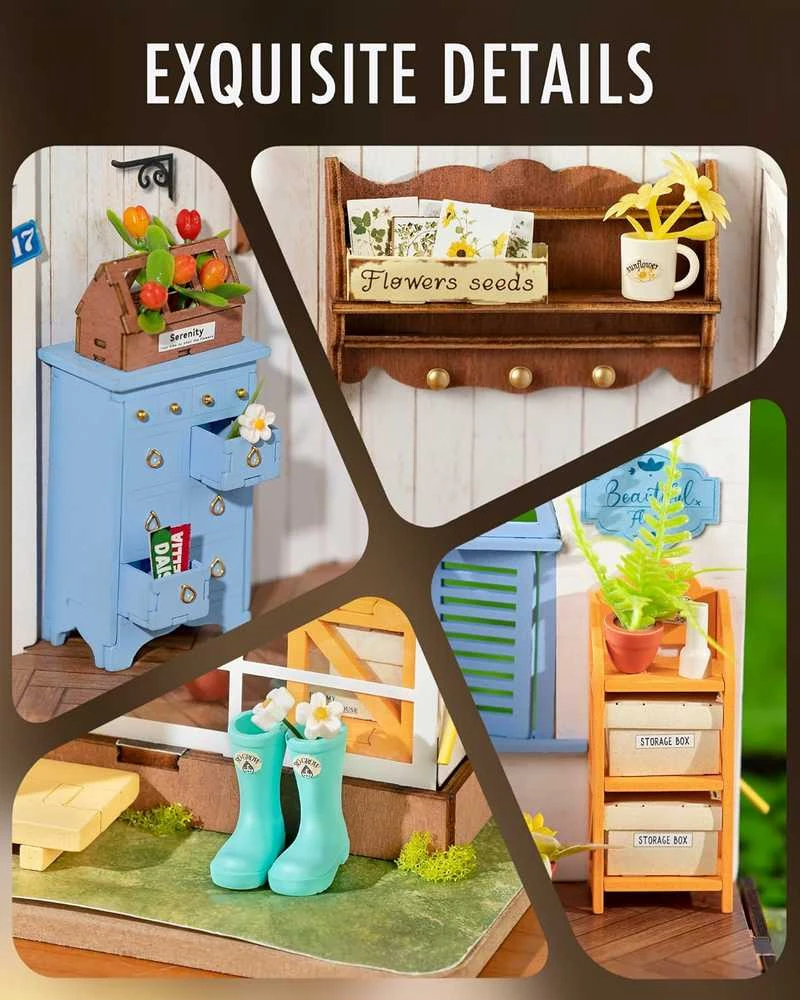 Robotime Mini namas 3D konstruktorius Dreamy Garden House