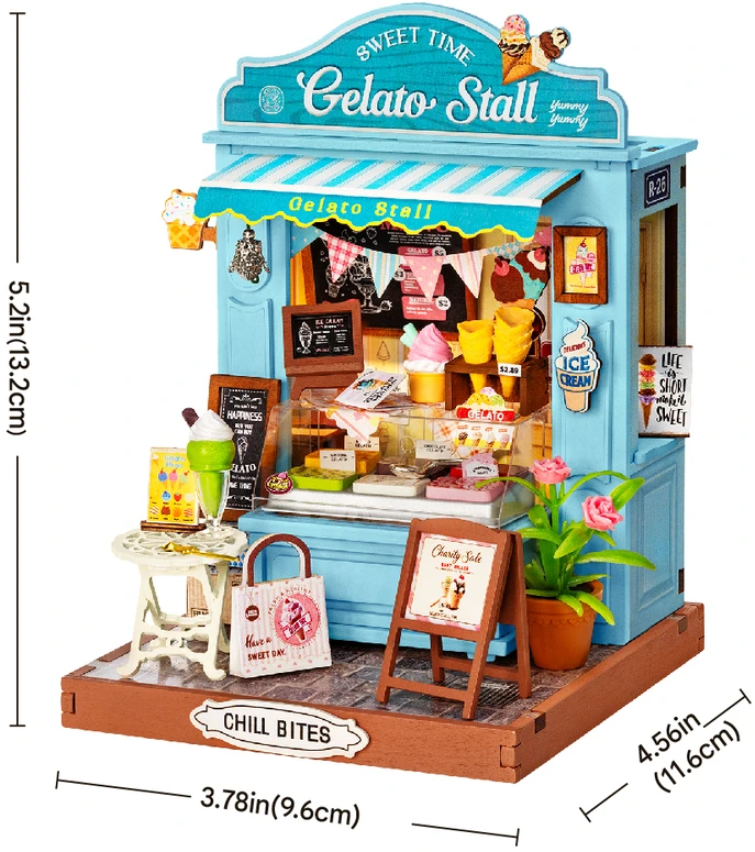 Robotime Mini namas 3D konstruktorius Gelato Stall