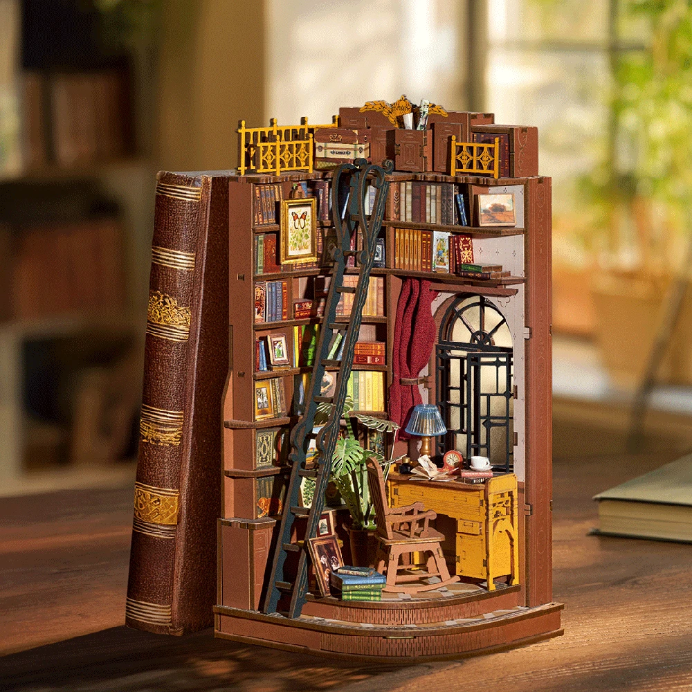 Robotime Mini namas 3D konstruktorius KNYGYNAS Silent Corner Study