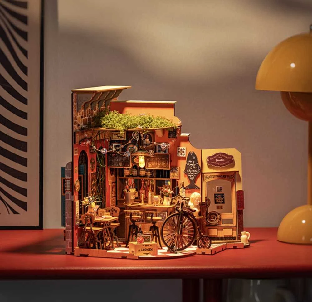 Robotime Mini namas 3D konstruktorius Rolife Cheers Bar & Dining
