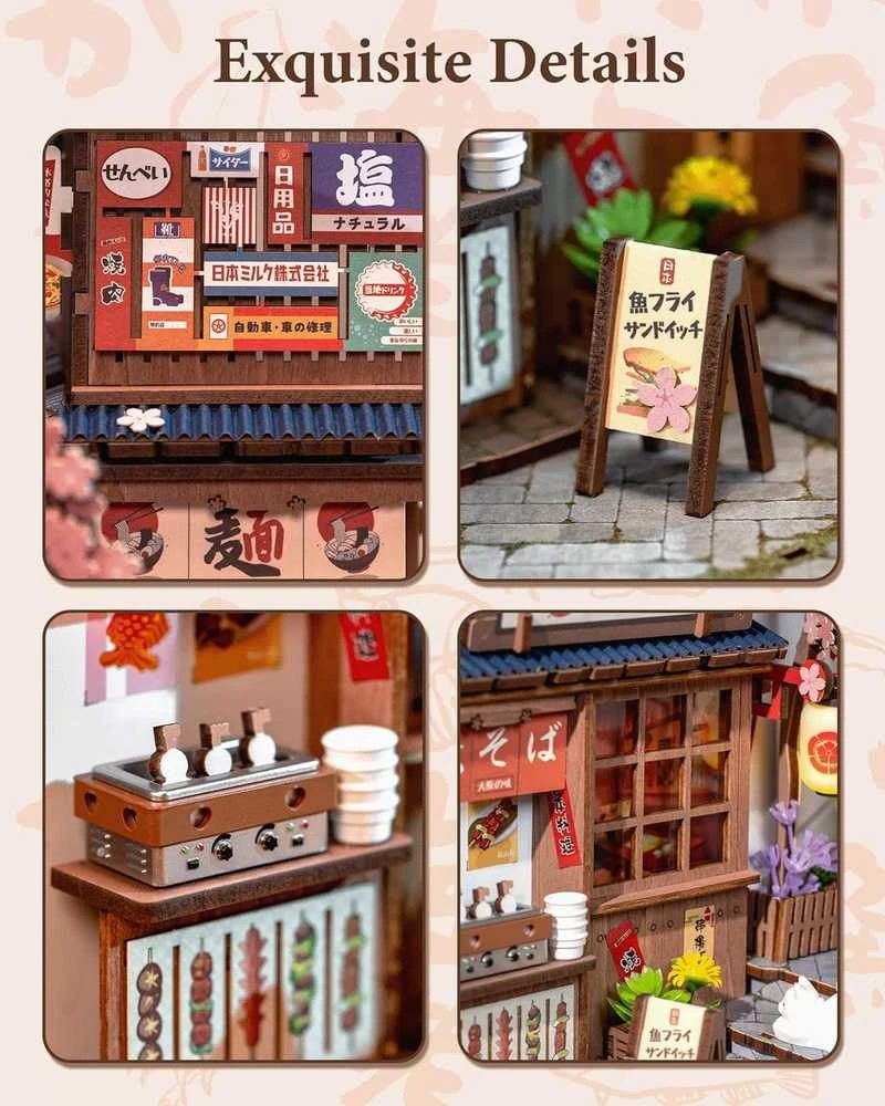 Robotime Mini namas 3D konstruktorius Sakura Wine Alley