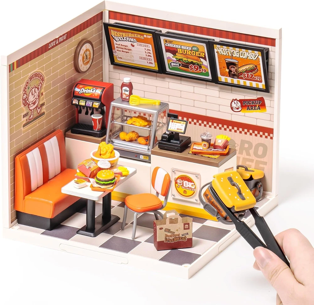 Robotime Mini namas 3D konstruktorius Yum Yum Burgers