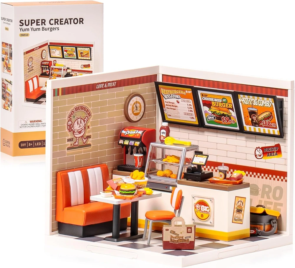 Robotime Mini namas 3D konstruktorius Yum Yum Burgers