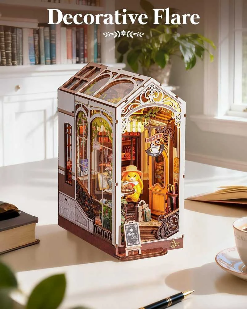 Robotime Mini namas 3D medinis konstruktorius Holiday Cafe
