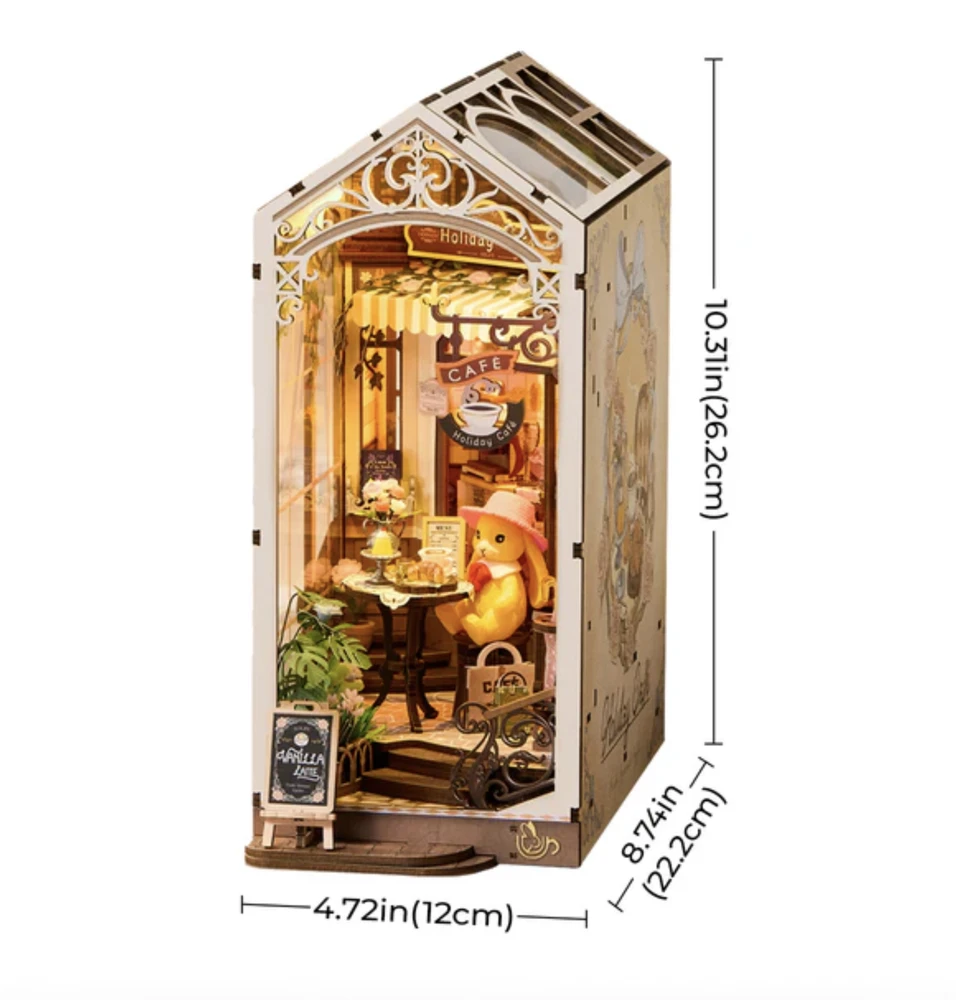 Robotime Mini namas 3D medinis konstruktorius Holiday Cafe