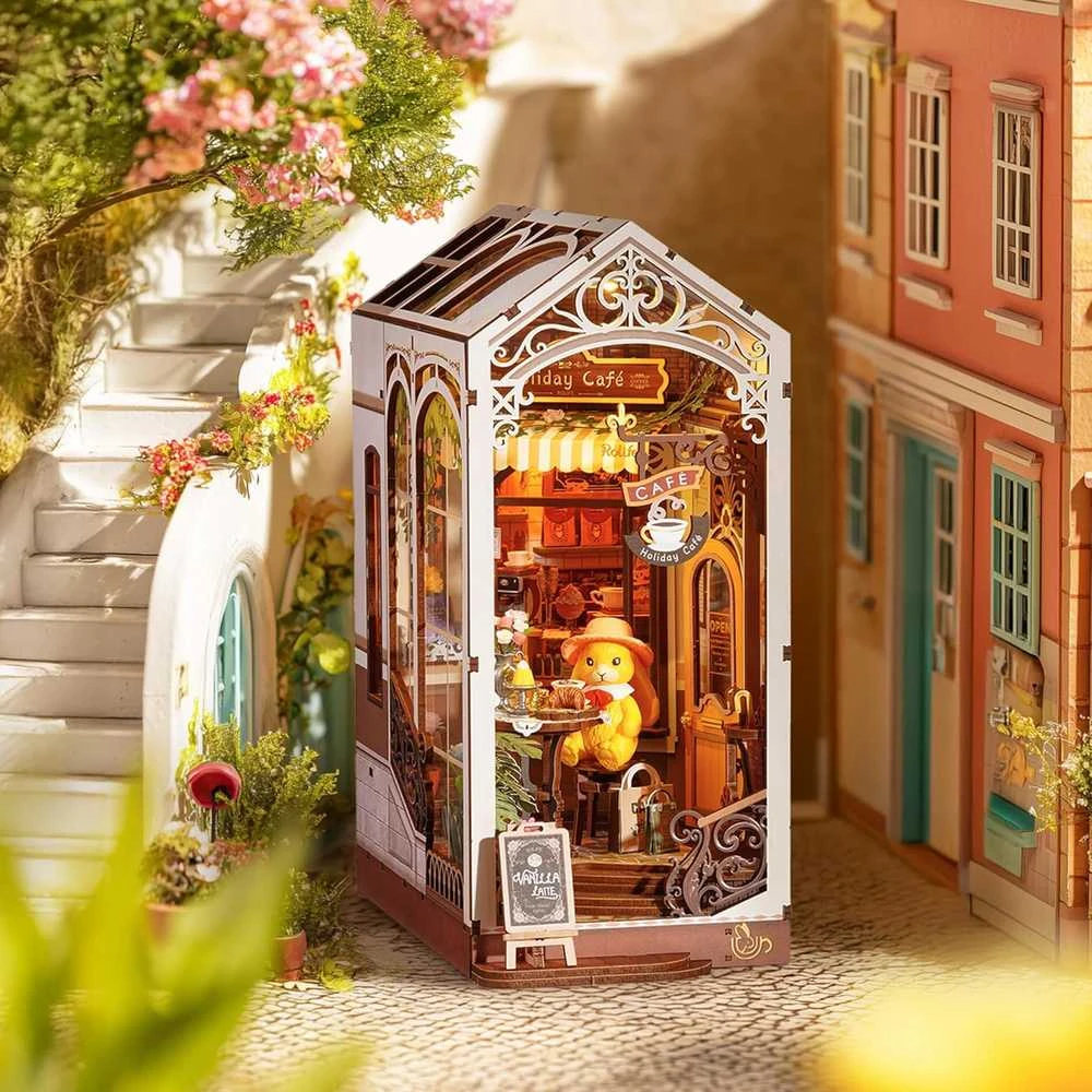 Robotime Mini namas 3D medinis konstruktorius Holiday Cafe