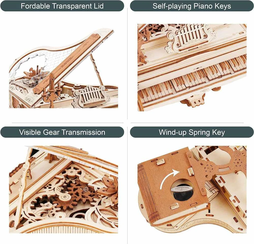 Robotime Muzikinis 3D medinis konstruktorius Magic Piano