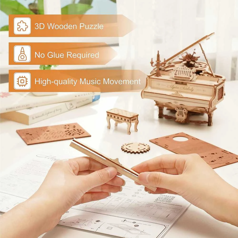 Robotime Muzikinis 3D medinis konstruktorius Magic Piano