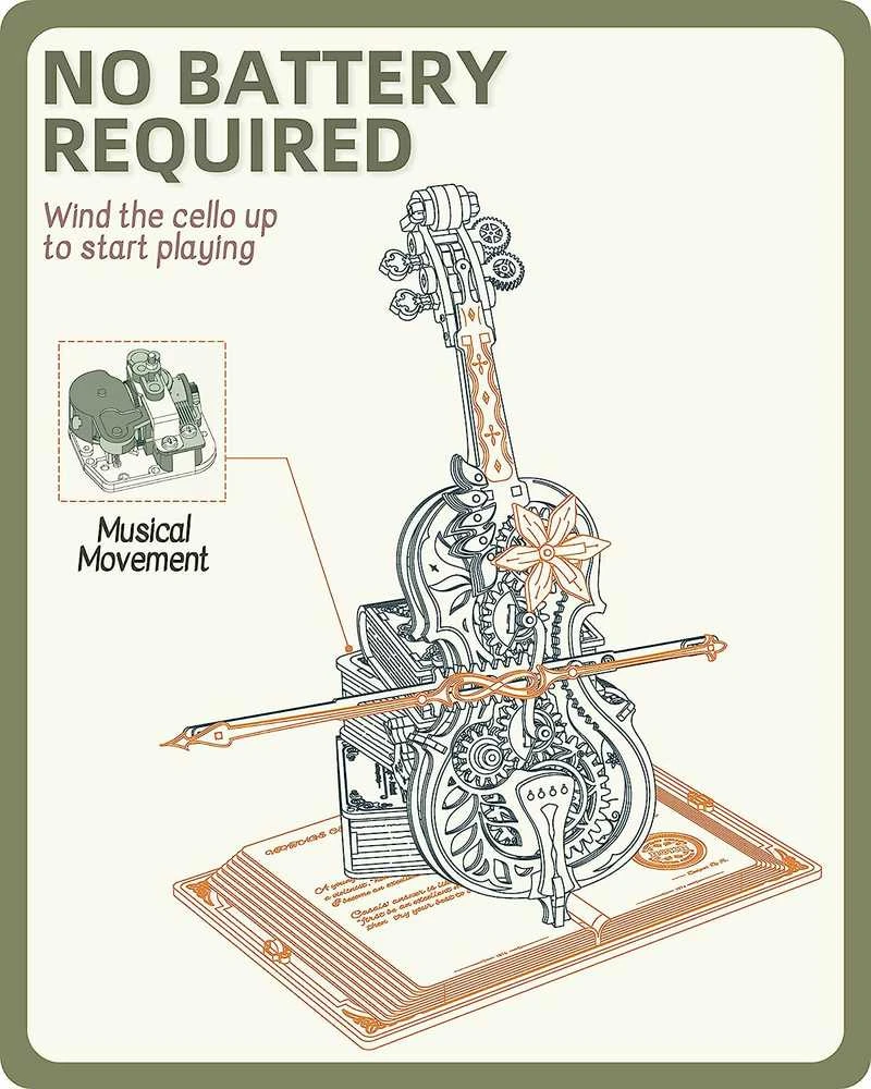 Robotime Muzikinis 3D medinis konstruktorius Magic Cello