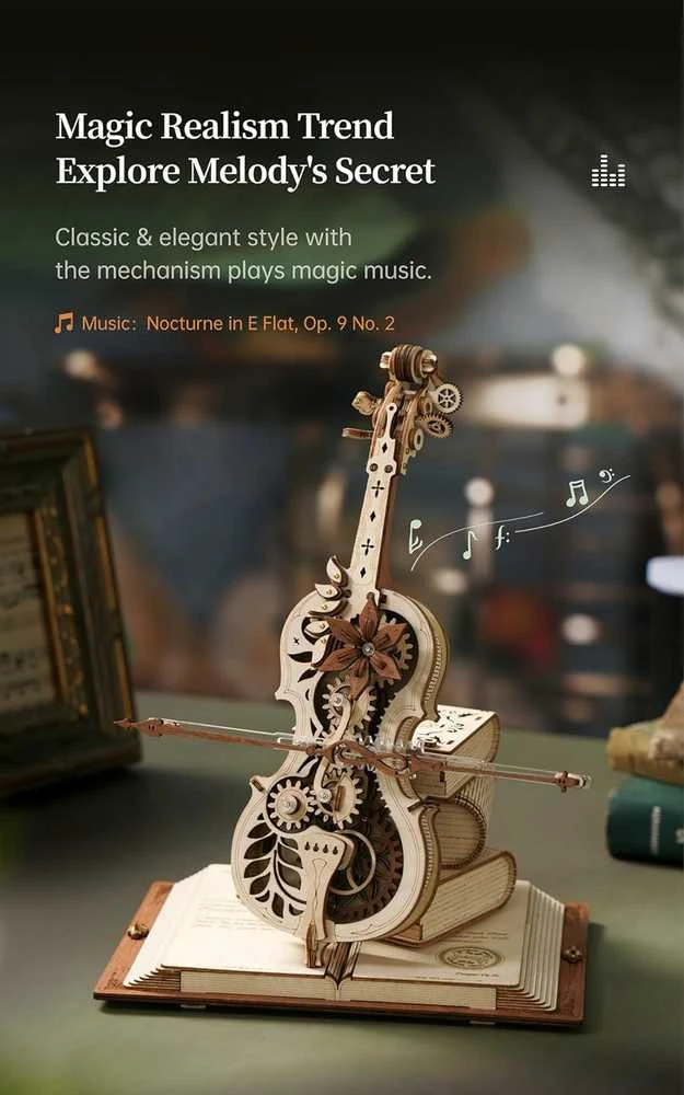 Robotime Muzikinis 3D medinis konstruktorius Magic Cello