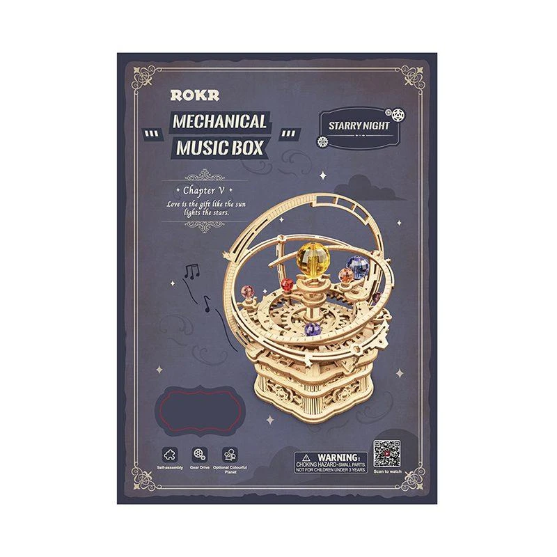 Robotime Muzikinis 3D medinis konstruktorius Žvaigždėta naktis