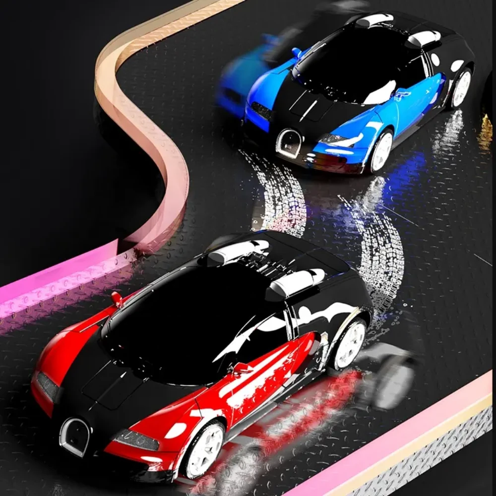 Transformuojamas nuotolinio valdymo automobilis - robotas 2 in 1 su LED šviesomis ir 360° drift funkcija (mėlynas)