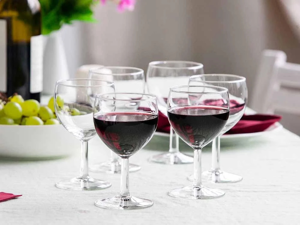6 raudonojo vyno taurių balionų rinkinys, 250 ml