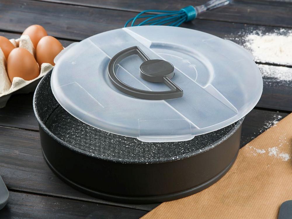 Lumarko torto forma, 26 cm, su plastikiniu dangteliu ir rankena