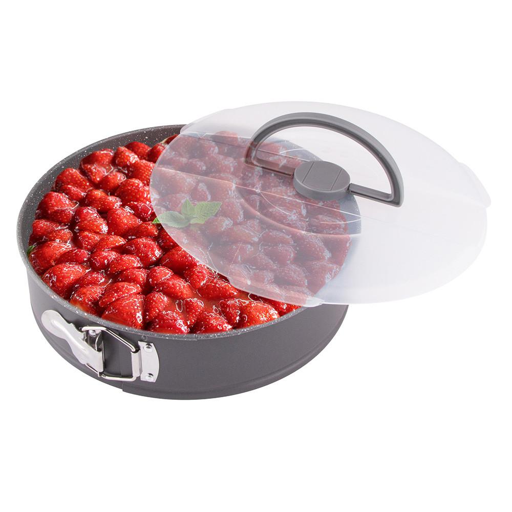 Lumarko torto forma, 26 cm, su plastikiniu dangteliu ir rankena