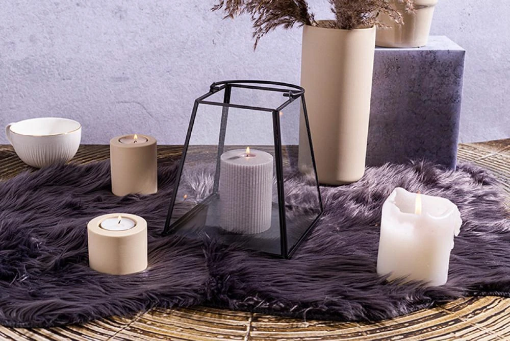 Lumarko Metal tapered lantern 17x17x19,5 cm juodas