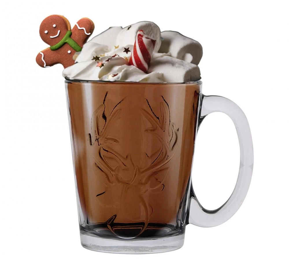 Leon glass mug 300 ml dec. Reindeer