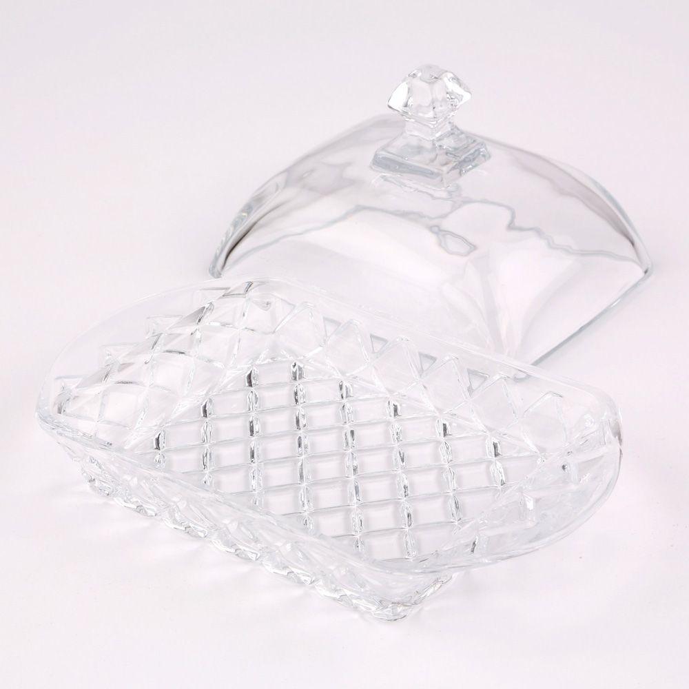 Karo glass butter dish 17x11 cm