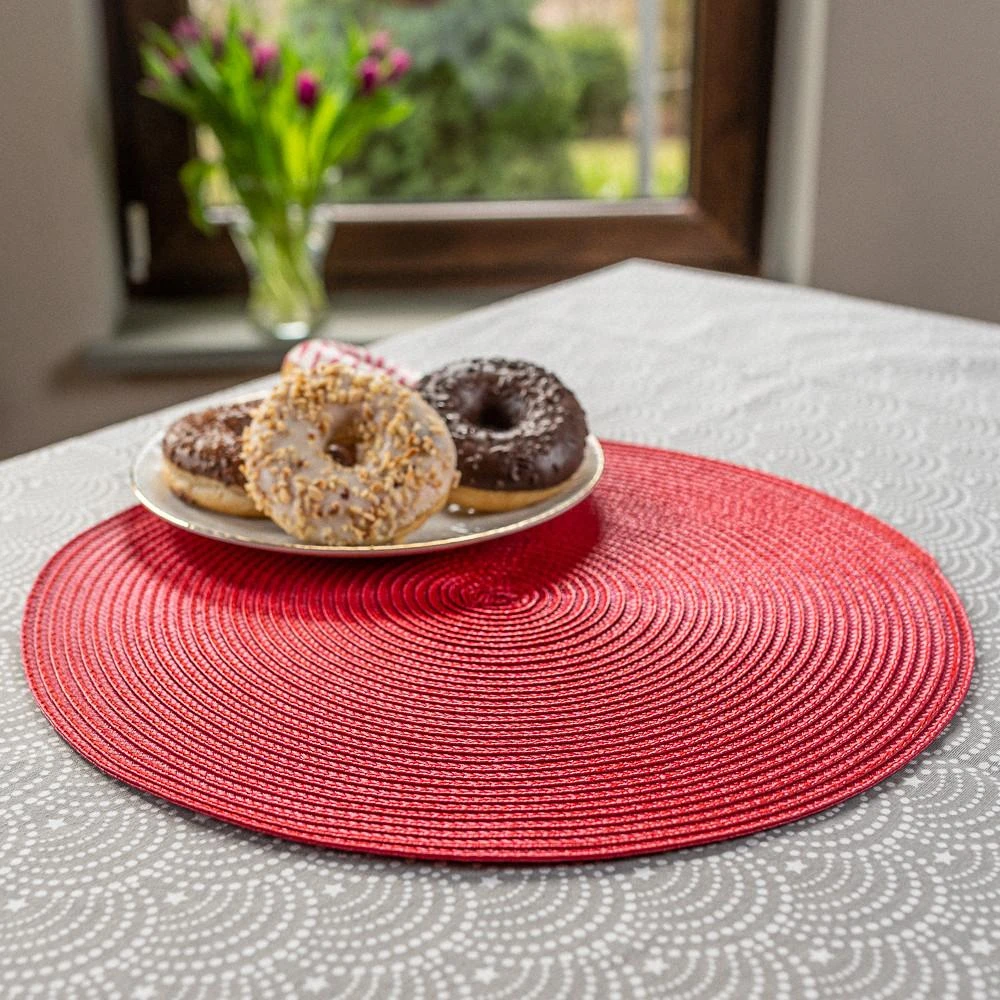 Table mat PP dia. 38 cm red