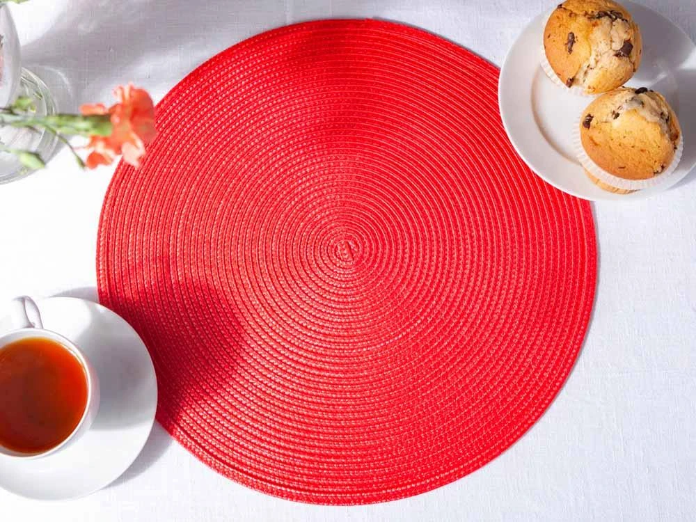 Table mat PP dia. 38 cm red