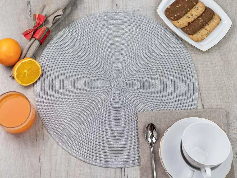 Table mat dia. 38 cm sidabrinis pilkas