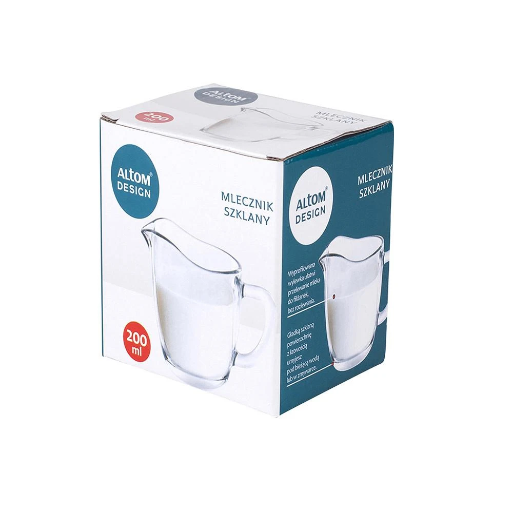 Glass milk jug 200ml 9,2x7,5x9,2 cm