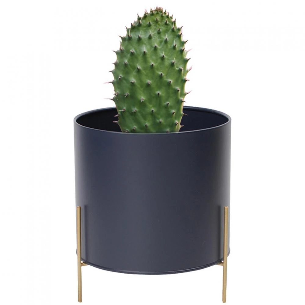 Metal candle holder 11x11x16 cm juodas